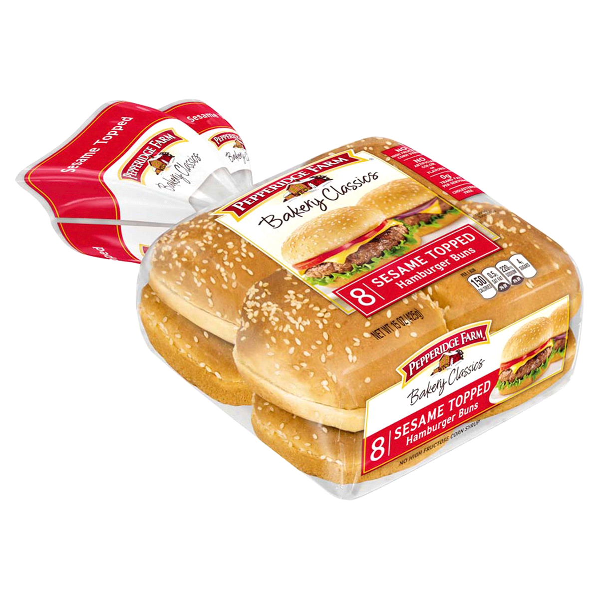 slide 36 of 125, Pepperidge Farm Sesame Topped Hamburger Buns, 8-Pack Bag, 15 oz