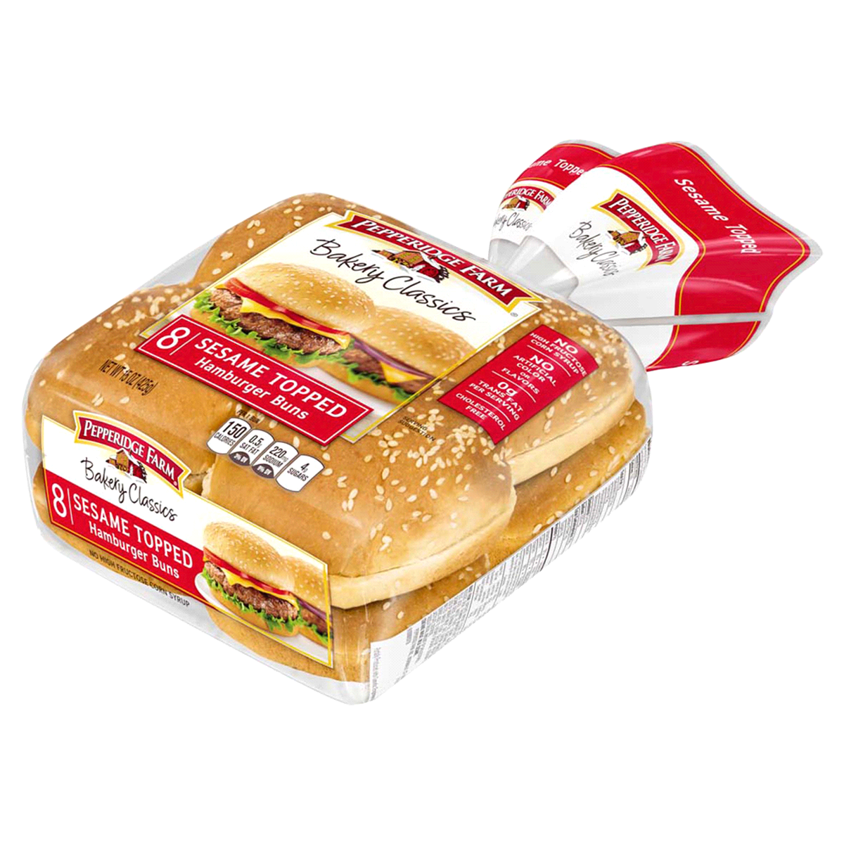 slide 87 of 125, Pepperidge Farm Sesame Topped Hamburger Buns, 8-Pack Bag, 15 oz