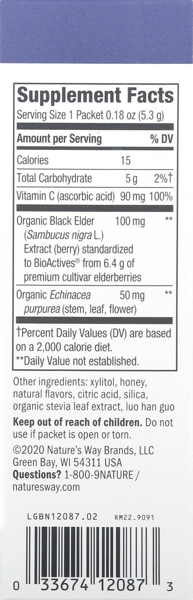 slide 5 of 12, Nature's Way Sambucus Honey Lemon-Berry Flavored Hot Drink Mix 10 ea, 10 ct