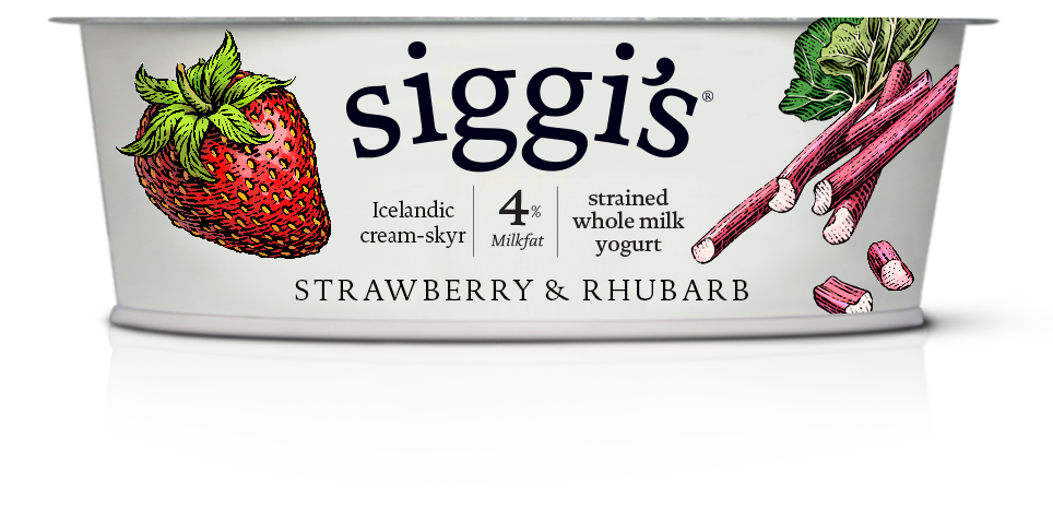 slide 1 of 22, Siggi's 4% Whole Milk Strawberry Rhubarb Icelandic-Style Skyr Yogurt - 4.4oz, 