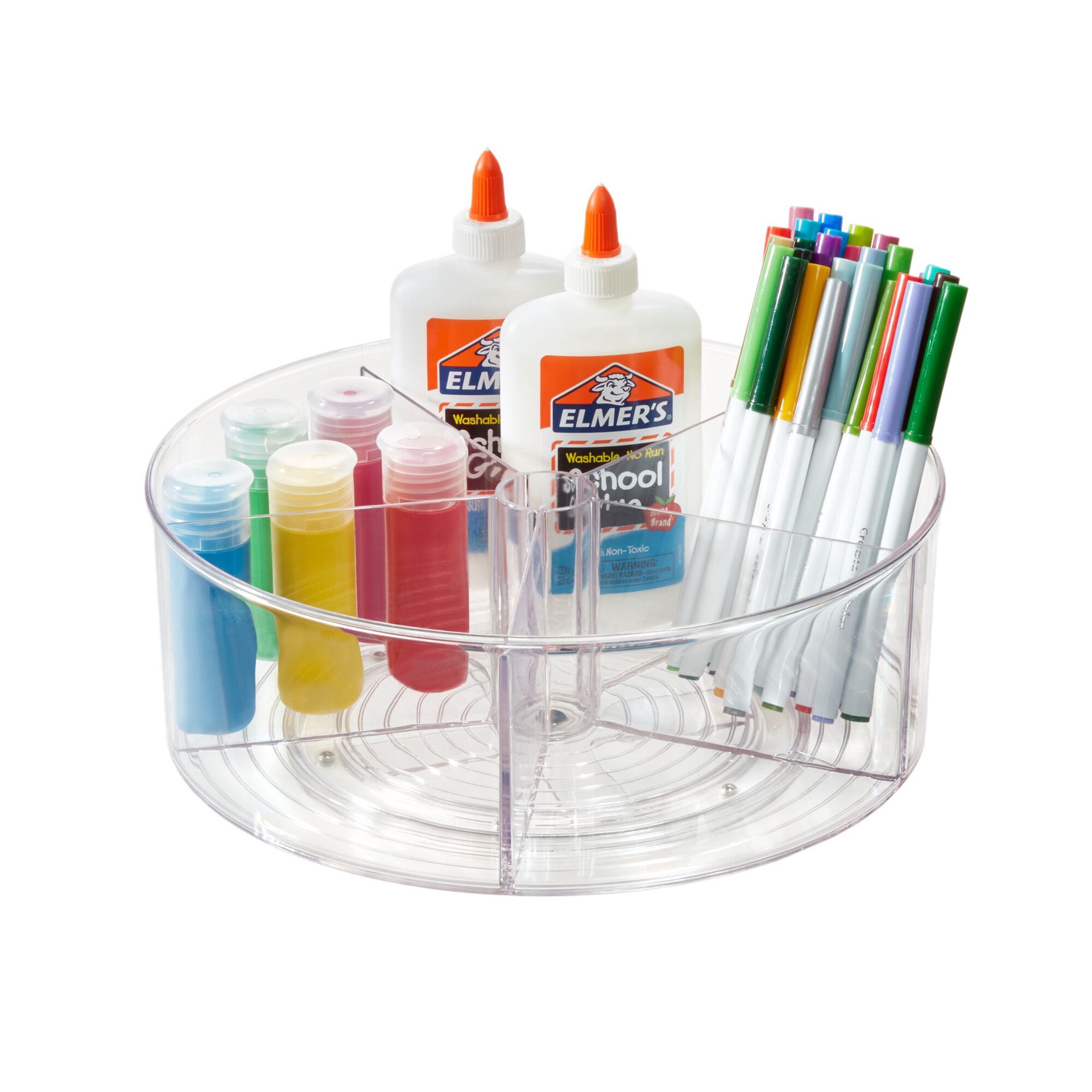 slide 4 of 5, Idesign 11.5" 5 Compartment Plastic Turntable, 11.5 in x 11.5 in x 4.4 in