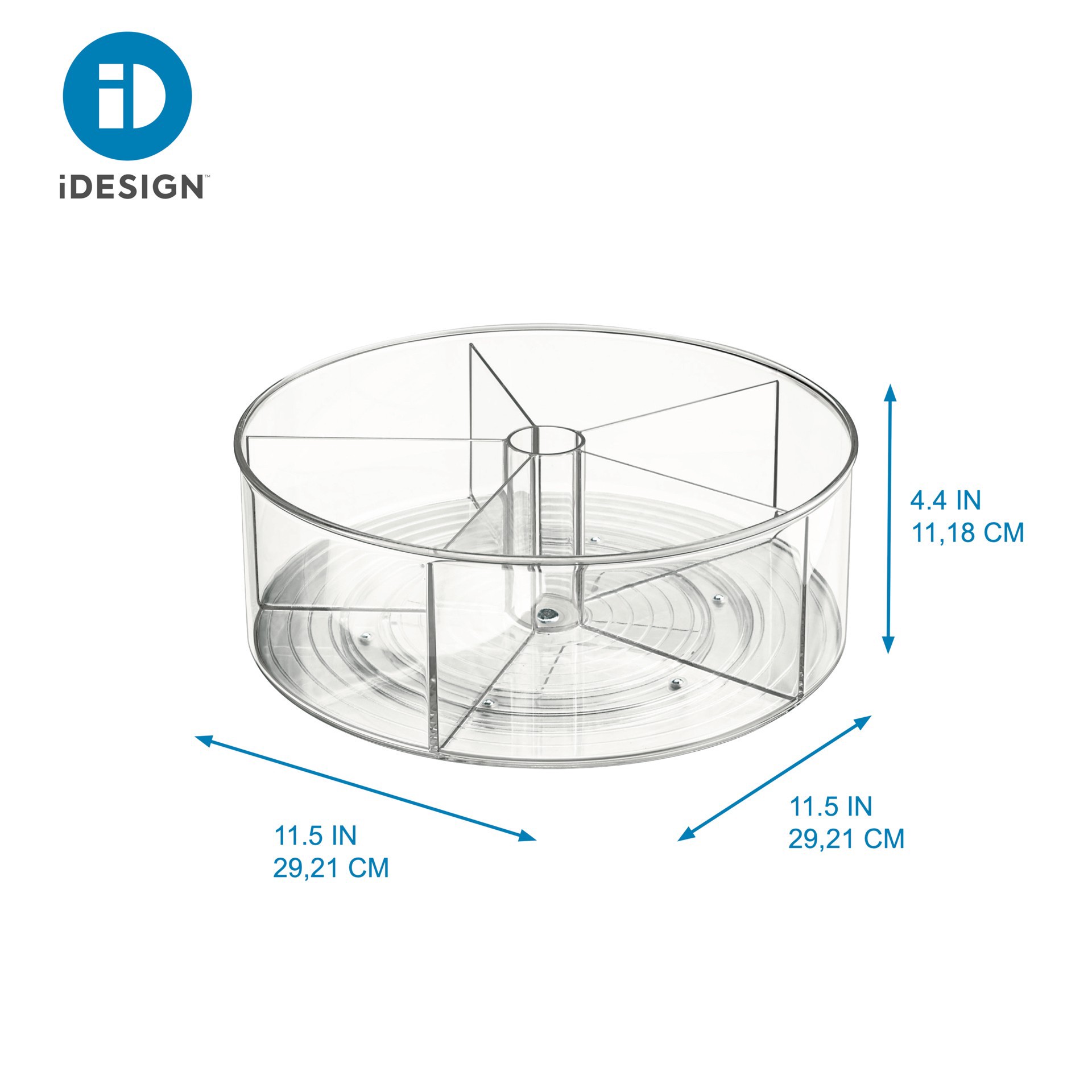 slide 3 of 5, Idesign 11.5" 5 Compartment Plastic Turntable, 11.5 in x 11.5 in x 4.4 in