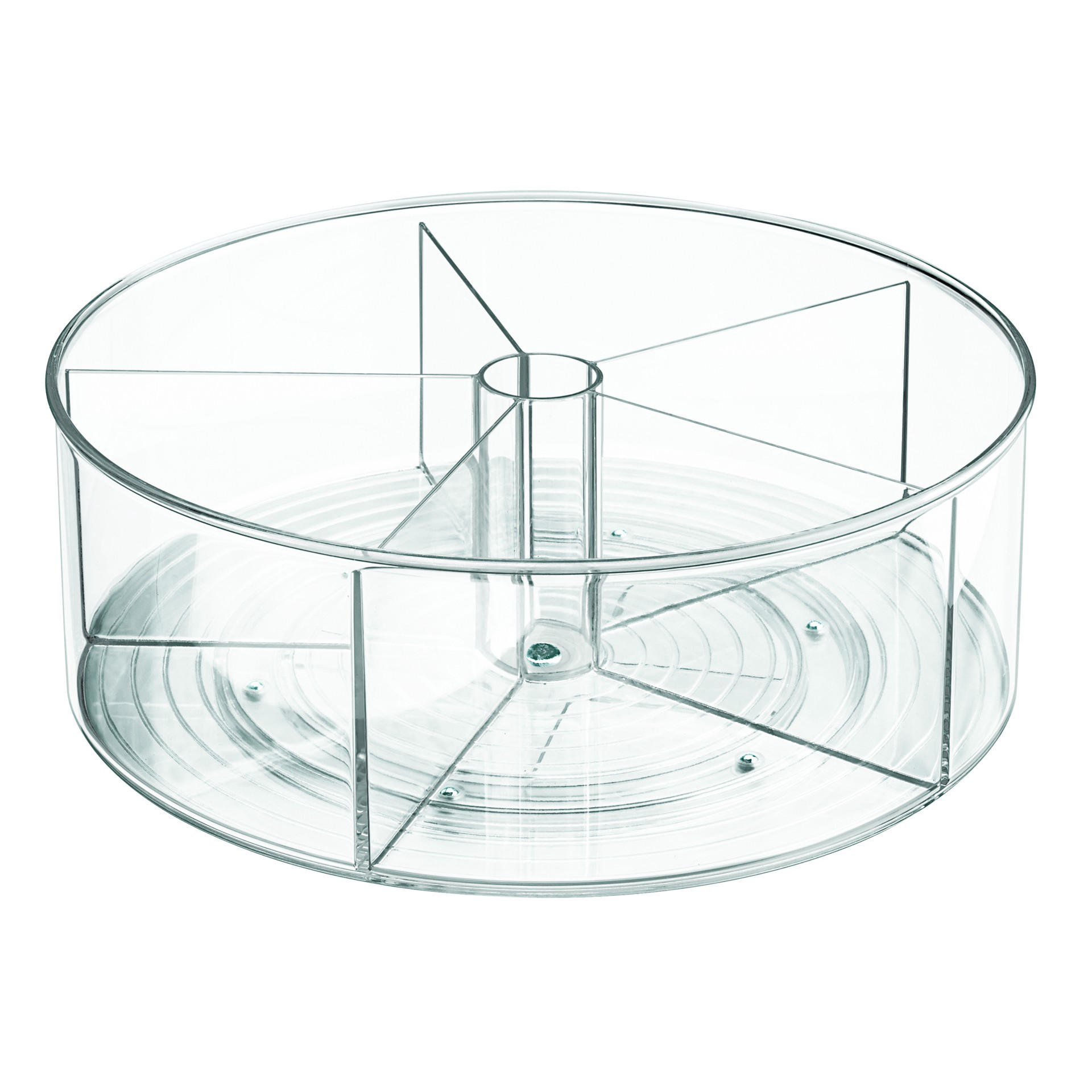 slide 5 of 5, Idesign 11.5" 5 Compartment Plastic Turntable, 11.5 in x 11.5 in x 4.4 in