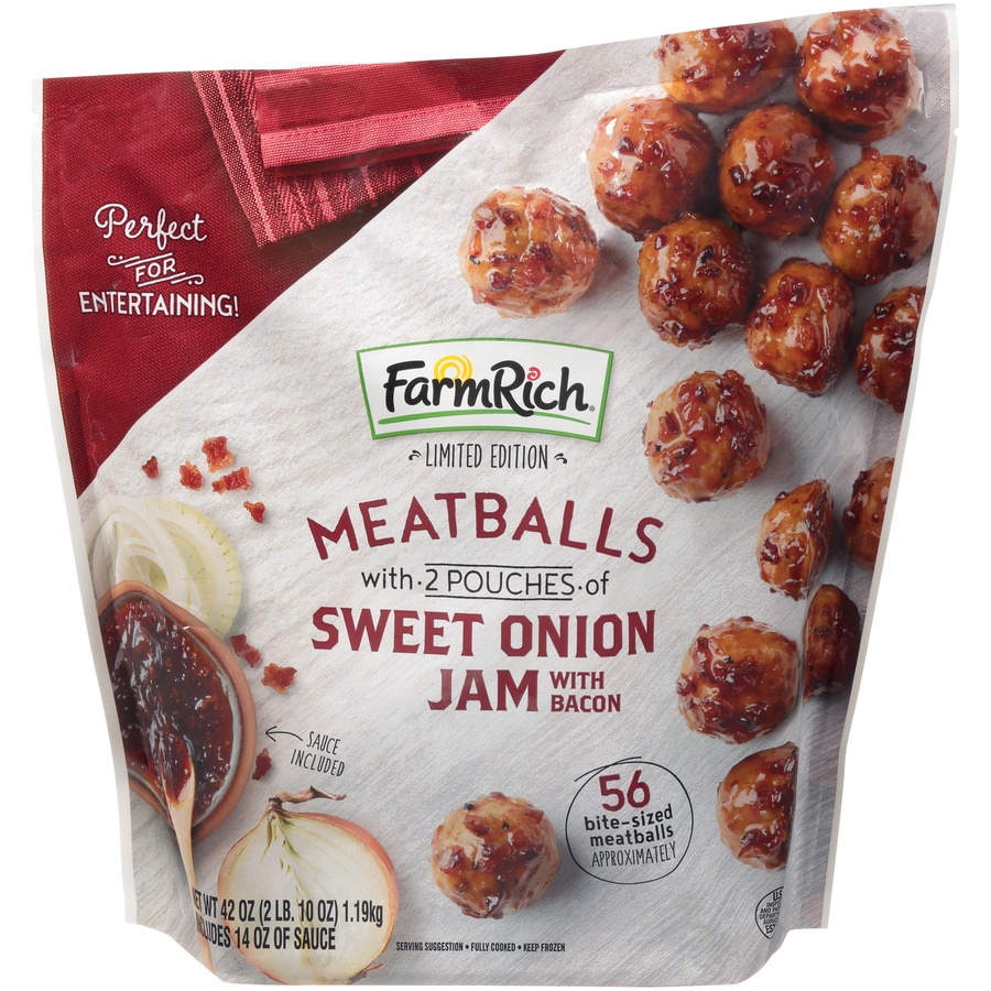 slide 1 of 8, Farm Rich Meatballs With Jam, 42 oz