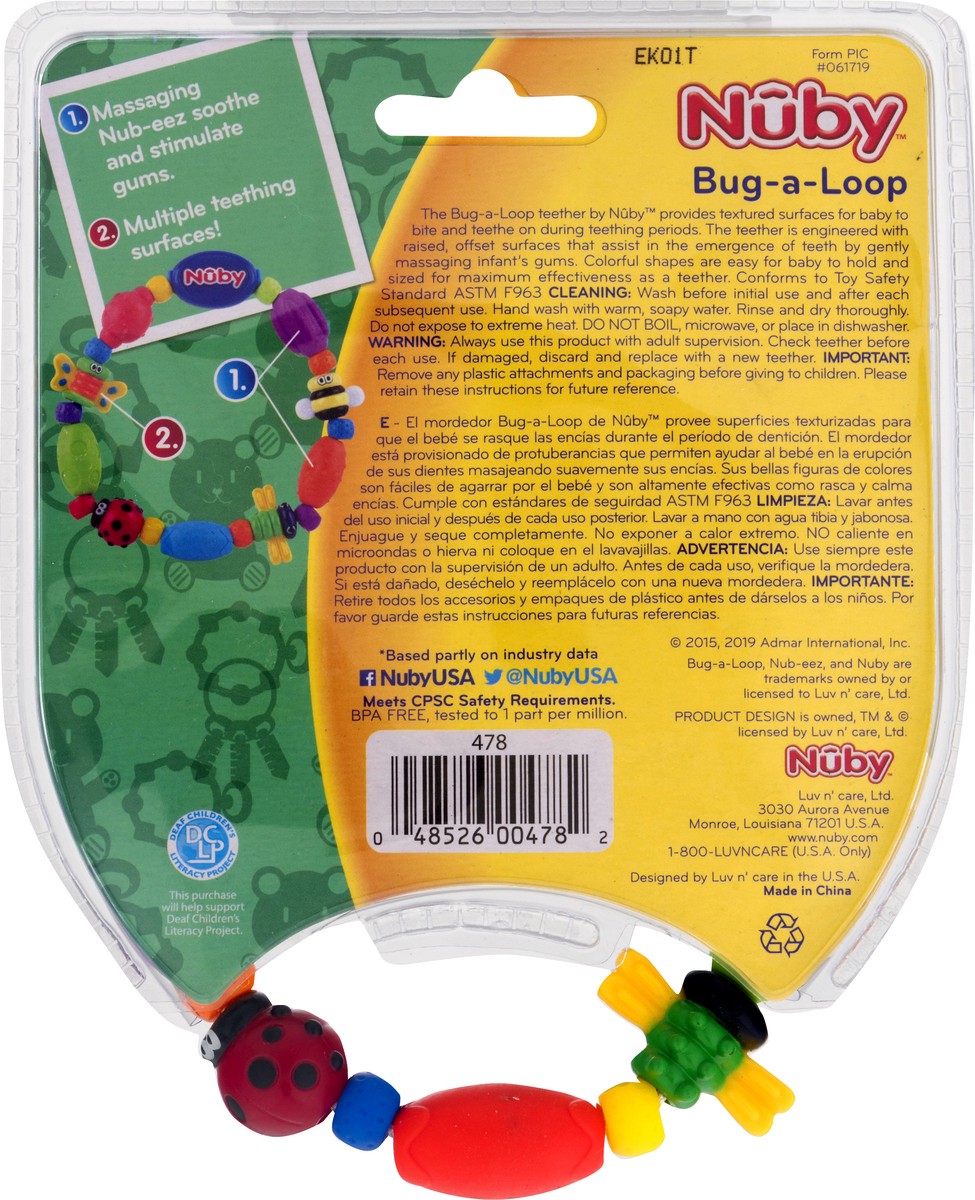 slide 5 of 9, Nuby Baby Bug A Loop Teether, 1 ct