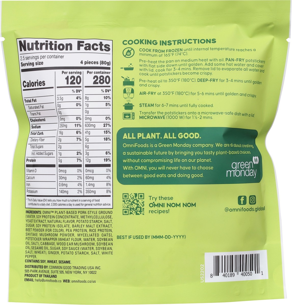 slide 12 of 14, Omni Plant-Based Potstickers 10 ea, 10 ct