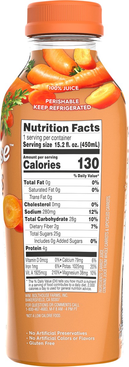 slide 2 of 5, Bolthouse Farms 100% Carrot Vegetable Juice- 15.2 oz, 15.2 oz