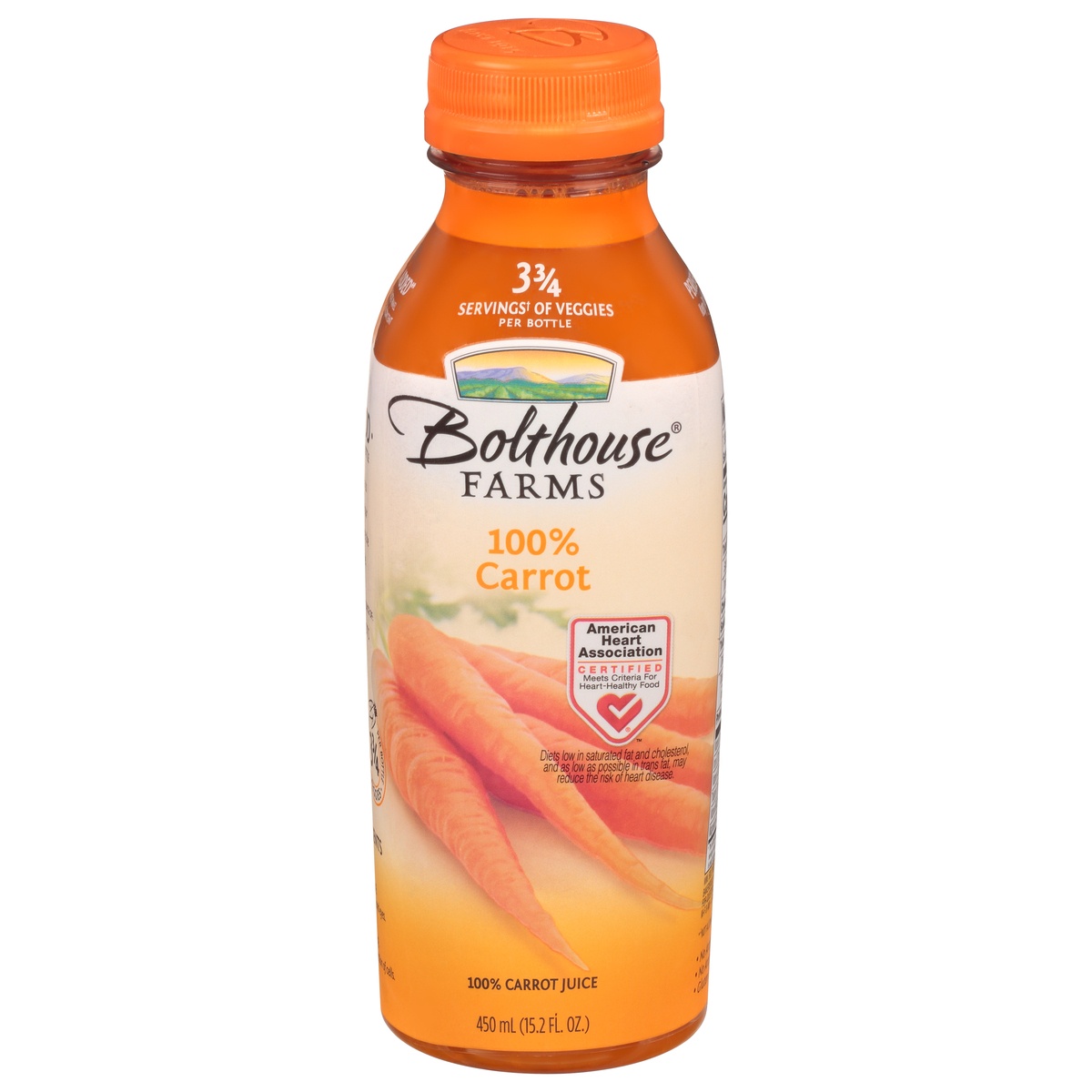 slide 1 of 1, Bolthouse Farms 100% Carrot Vegetable Juice, 15.2oz, 