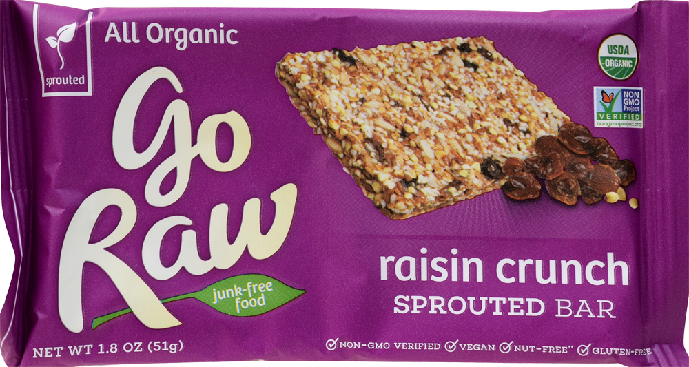 slide 1 of 1, Go Raw Raisin Crunch Sprouted Bar, 1.8 oz