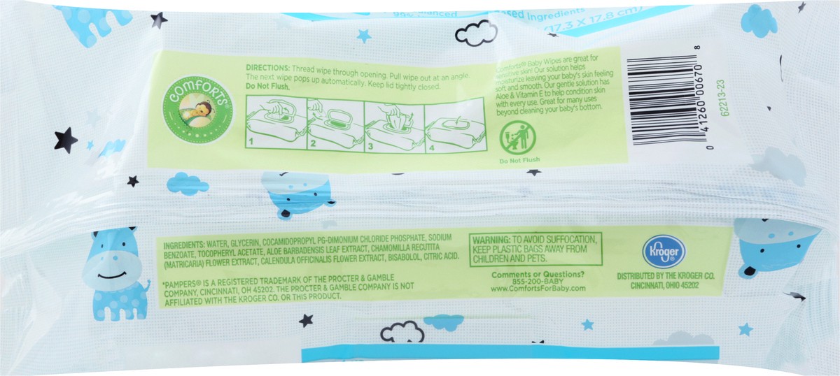 slide 7 of 9, Comforts Baby Wipes 64 ea, 64 ct