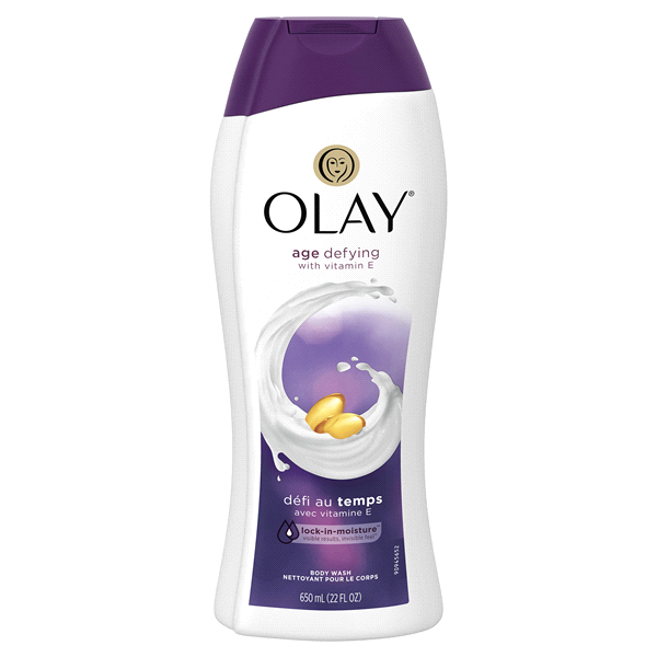 slide 1 of 1, Olay Age Defying With Vitamin E Body Wash, 22 oz