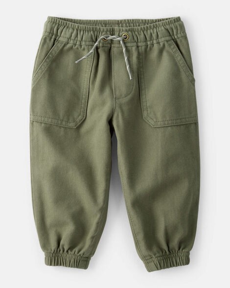 slide 1 of 3, Baby Boy Herringbone Fashion Pants - Green Green 12M, 1 ct