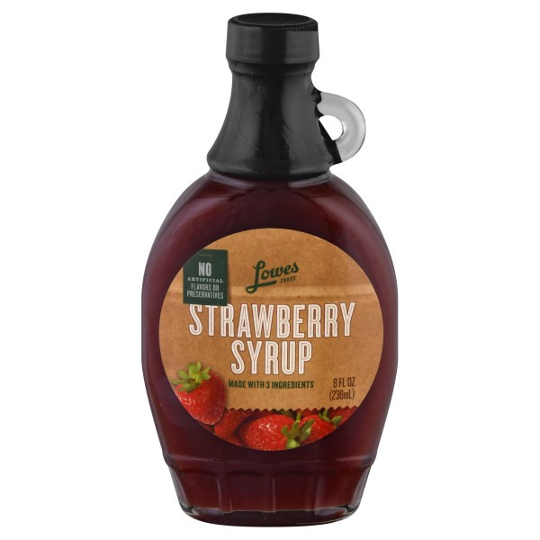 slide 1 of 1, Lowes Foods Strawberry Syrup, 8 oz