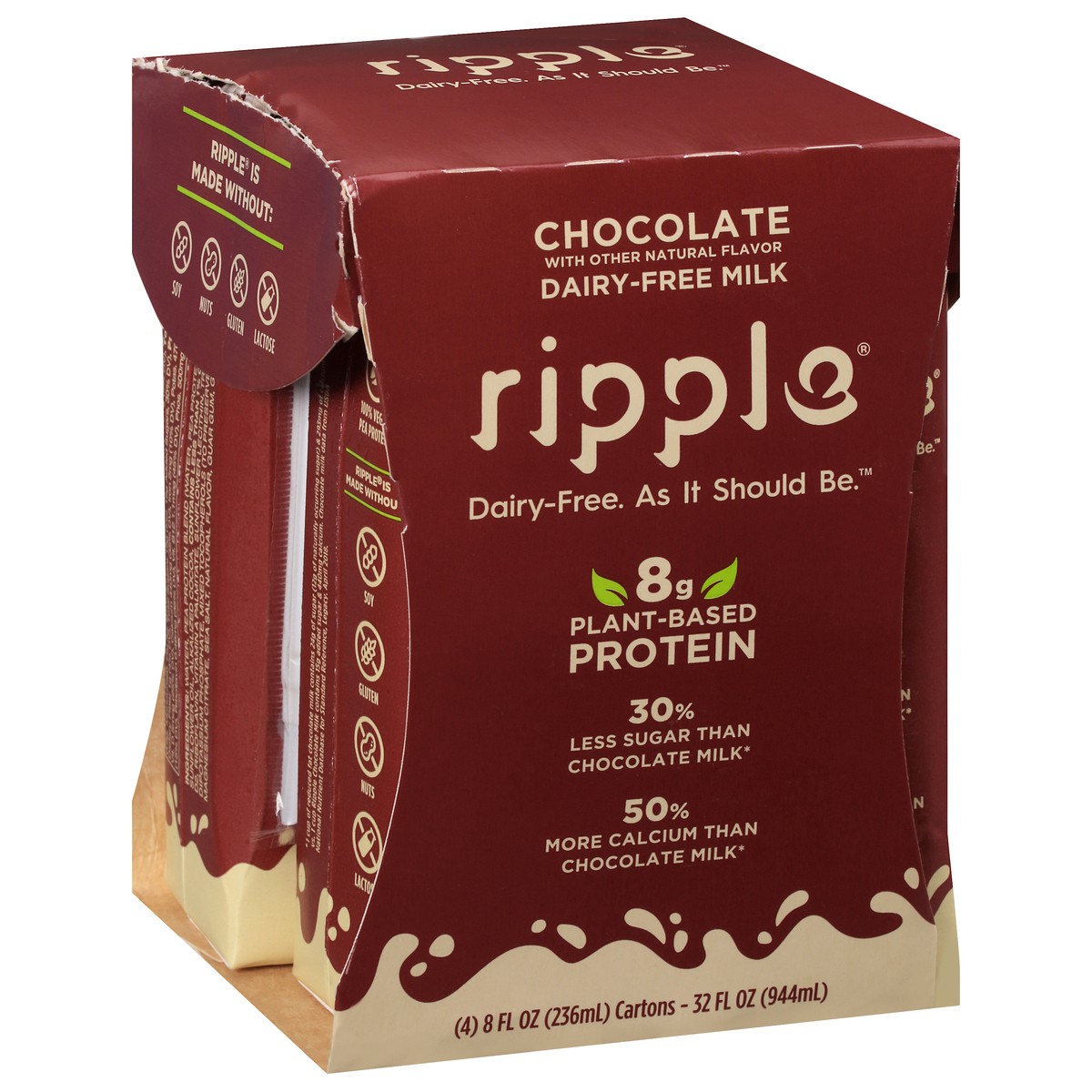 slide 2 of 9, Ripple Dairy Free Chocolate Milk, 4 ct; 8 fl oz