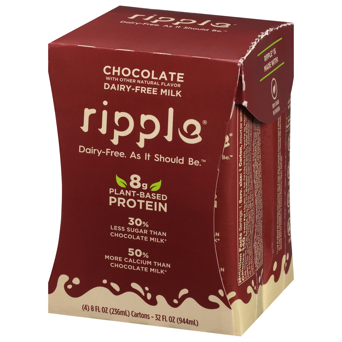 slide 3 of 9, Ripple Dairy Free Chocolate Milk, 4 ct; 8 fl oz