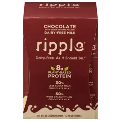 Ripple Dairy Free Chocolate Milk - 4 ct; 8 fl oz