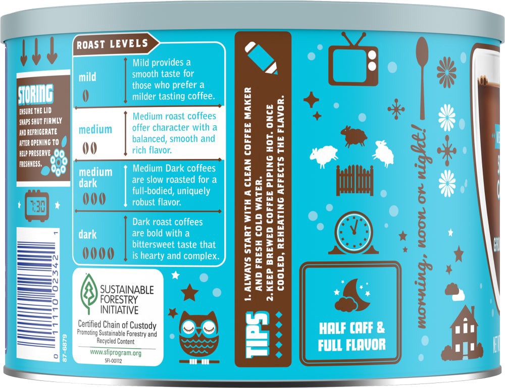 slide 4 of 5, Kroger 50% Less Caffeine Lite Ground Coffee- 24 oz, 24 oz