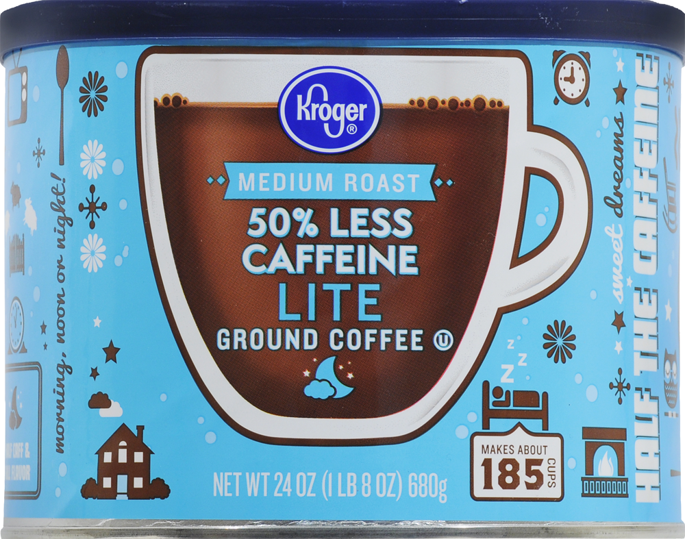 slide 1 of 1, Kroger 50% Less Caffeine Lite Ground Coffee, 24 oz
