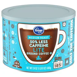 Kroger 50% Less Caffeine Lite Ground Coffee- 24 oz