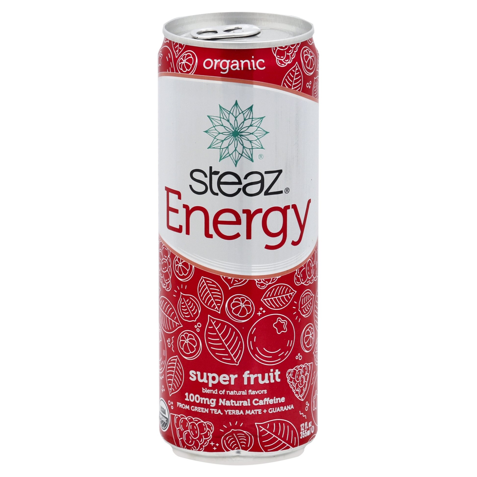 slide 1 of 1, Steaz Organic Super Fruit Energy Drink - 12 fl oz, 12 fl oz