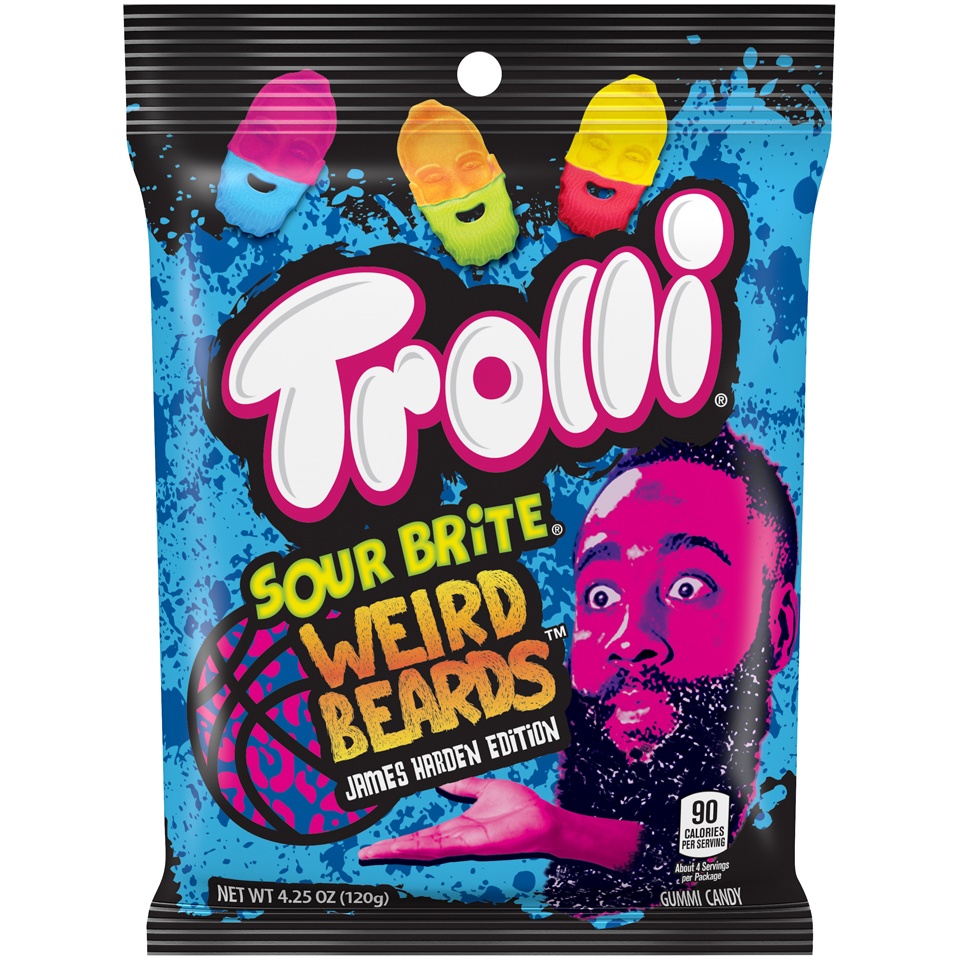 slide 1 of 1, Trolli Sour Brite Weird Beards Gummi Candy 4.25 Oz. Bag, 1 ct