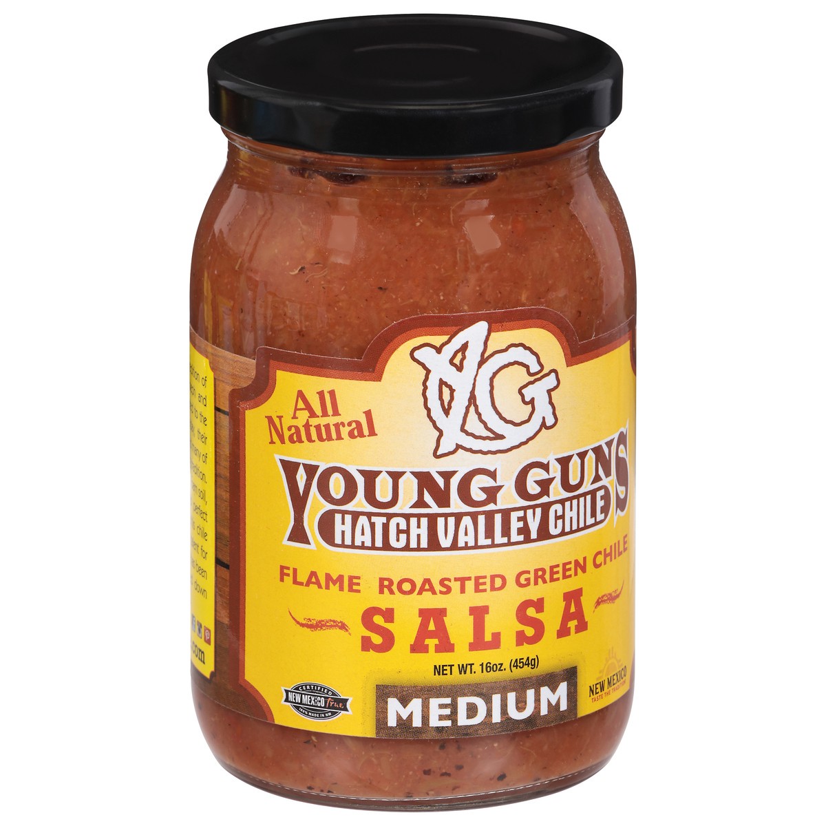 slide 12 of 13, Young Guns Medium Flame Roasted Green Chile Salsa 16 oz, 16 oz