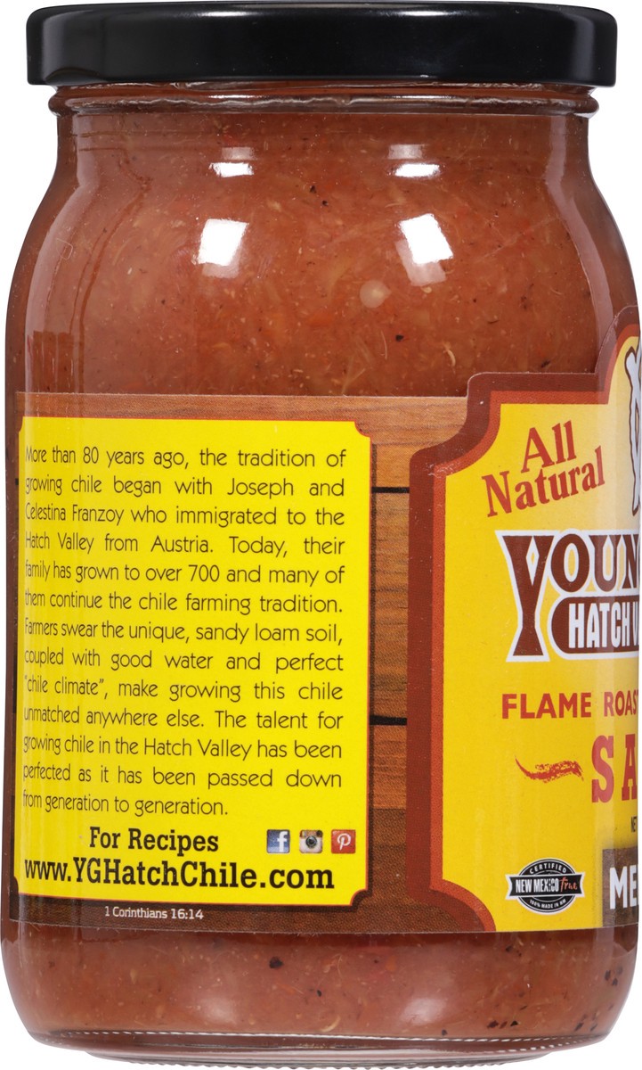 slide 13 of 13, Young Guns Medium Flame Roasted Green Chile Salsa 16 oz, 16 oz
