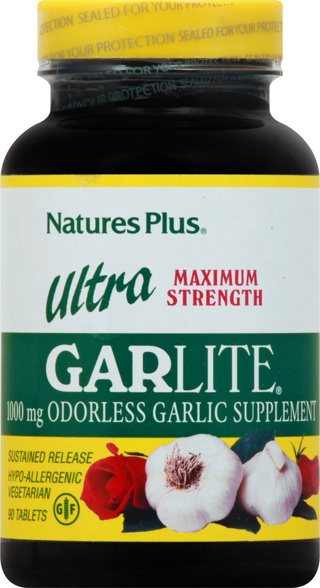 slide 1 of 9, Nature's Plus Ultra Maximum Strength Garlite 1000 mg Tablets - 90 ea, 90 ct