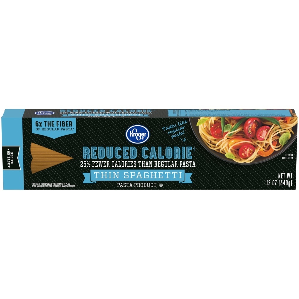 slide 1 of 1, Kroger Reduced Calorie Thin Spaghetti, 12 oz