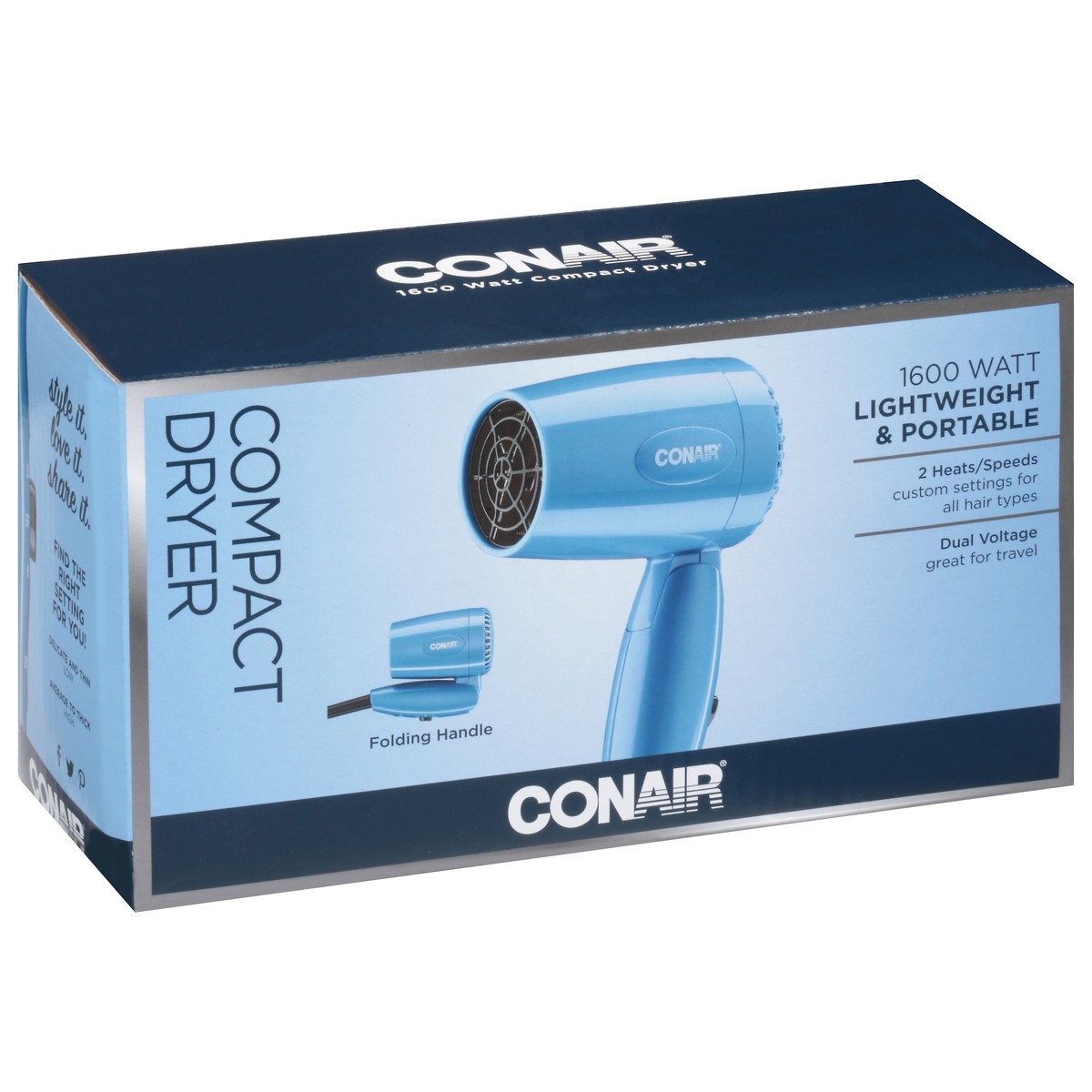 slide 2 of 9, Conair 1600 Watt Compact Dryer, 1 ct