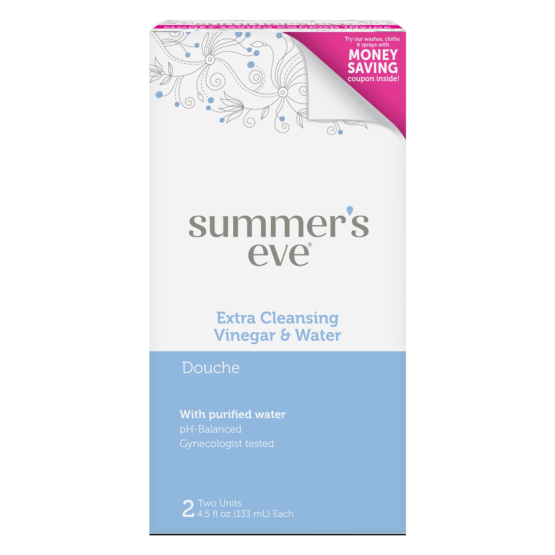 slide 1 of 9, Summer's Eve Extra Cleansing Vinegar & Water Douche, 2 ct; 4.5 oz