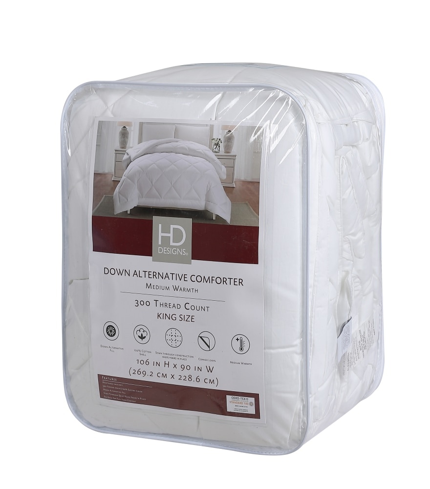 slide 1 of 1, HD Designs Sateen Light Warmth Down Alternative Comforter, King Size