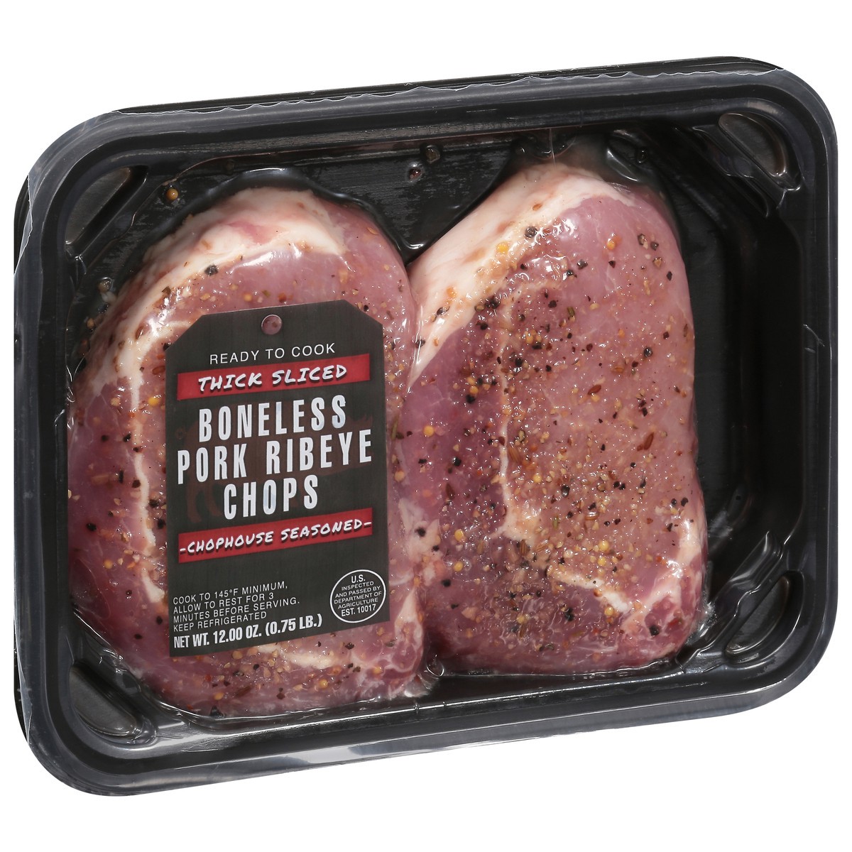slide 3 of 4, Dierbergs Butcher Shop **Chophouse Seasoned Pork Chops, 12 oz
