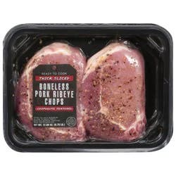 Premier Foods Thick Sliced Boneless Chophouse Seasoned Pork Ribeye Chops 12.00 oz
