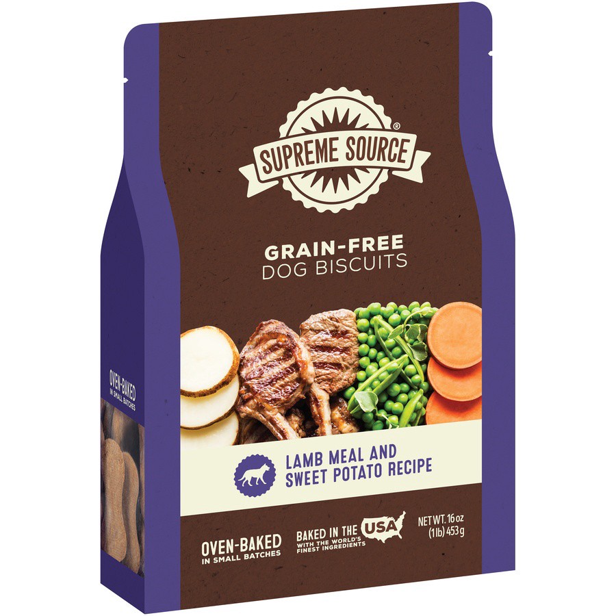 slide 9 of 9, Supreme Source Grain-Free Lamb Meal and Sweet Potato Recipe Dog Biscuits 16 oz, 16 oz