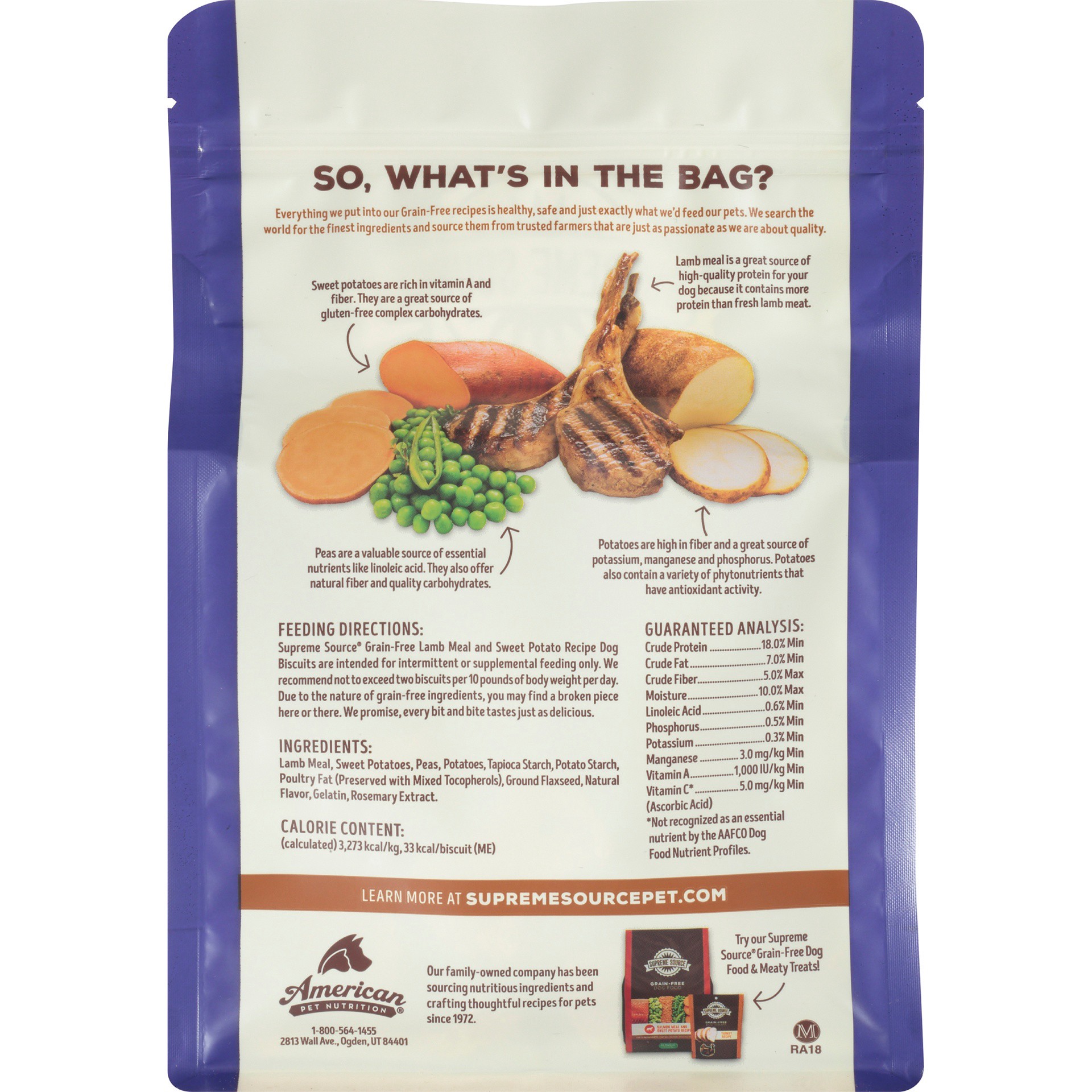 slide 7 of 9, Supreme Source Grain-Free Lamb Meal and Sweet Potato Recipe Dog Biscuits 16 oz, 16 oz