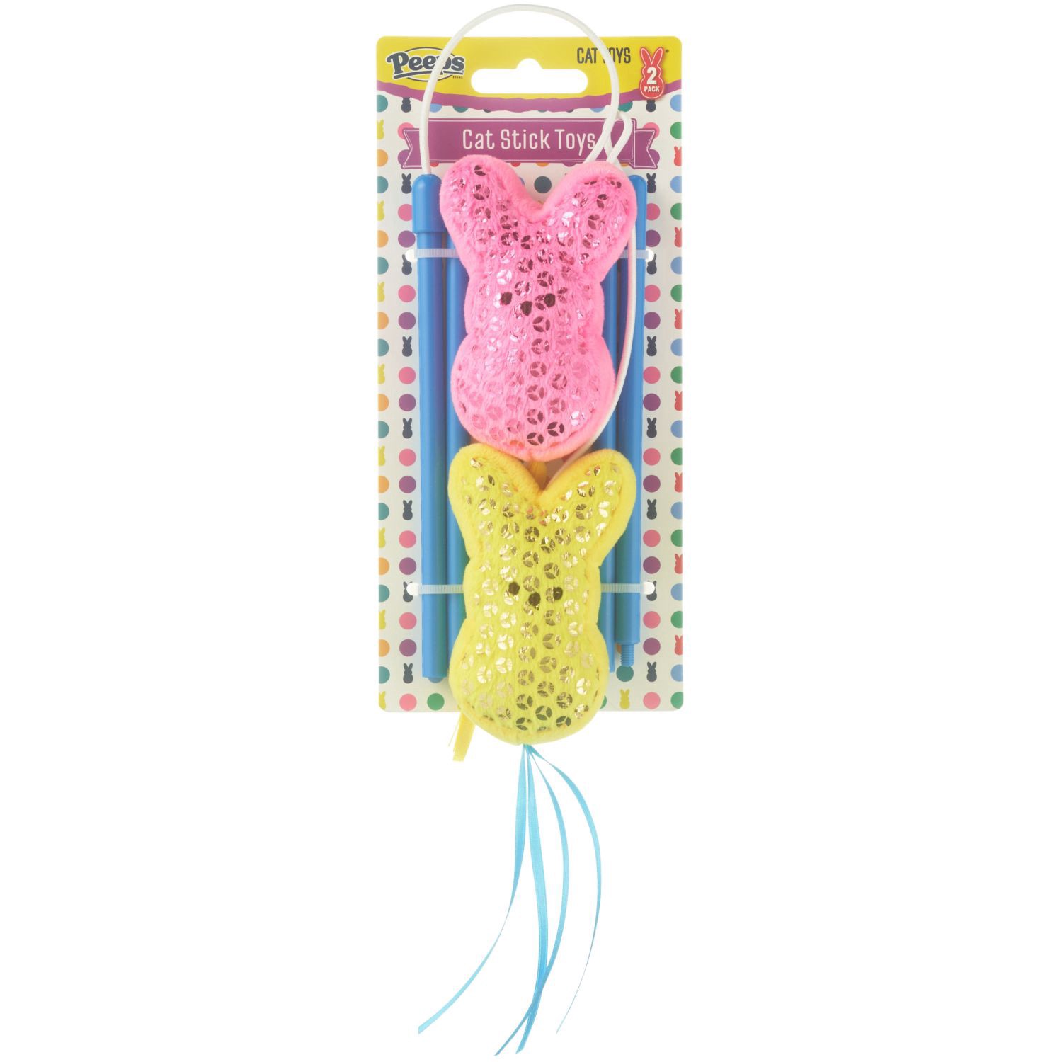 slide 1 of 1, Dan Dee Peeps Wand Cat Toy, Assorted, 1 ct