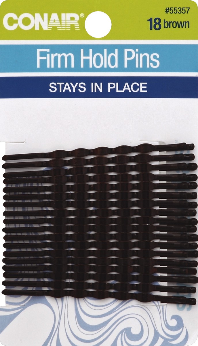 slide 2 of 2, Conair Bobby Pins, Firm Hold, Brown, 18 ct