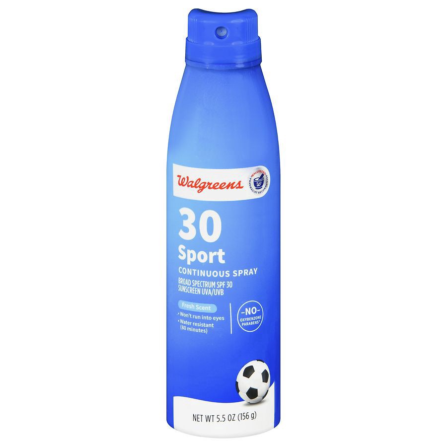 slide 1 of 5, Walgreens Sport Spray SPF 30 Oxybenzone Free, 5.5 oz