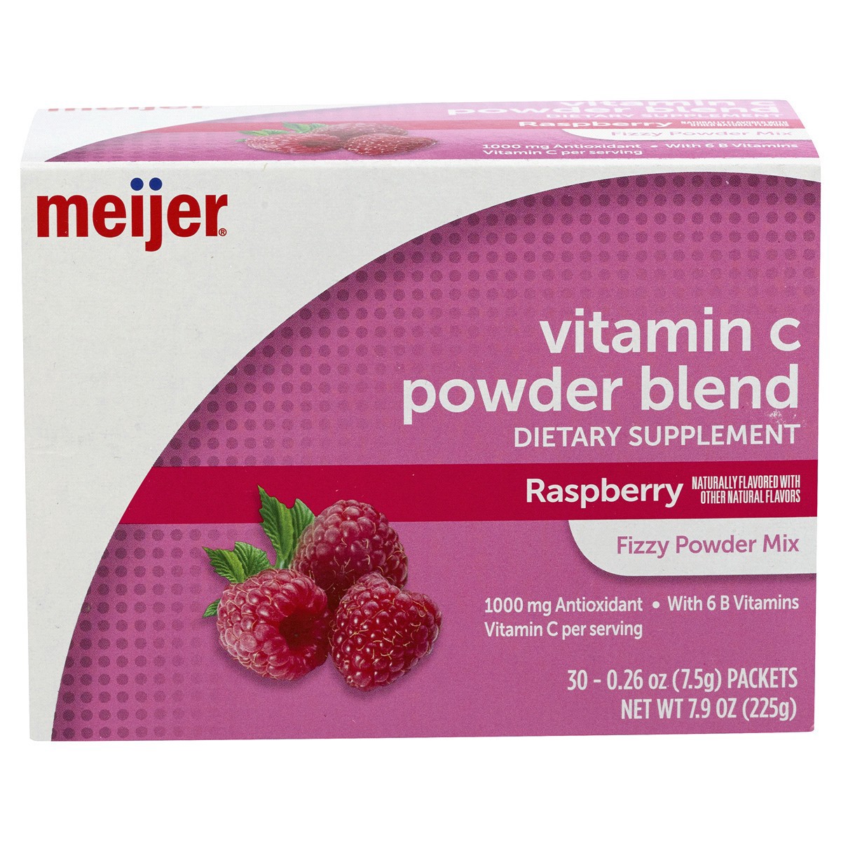 slide 1 of 5, Meijer Vitamin C Powder Blend Raspberry, 30 ct