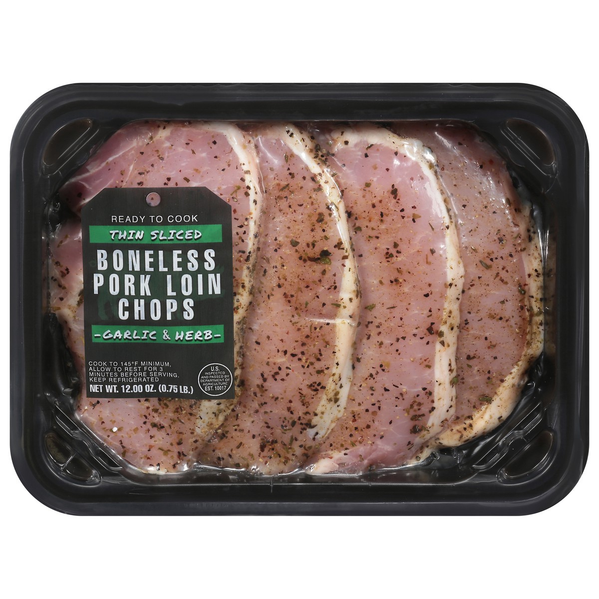 slide 3 of 4, Dierbergs Butcher Shop **Garlic & Herb Pork Chops, 12 oz