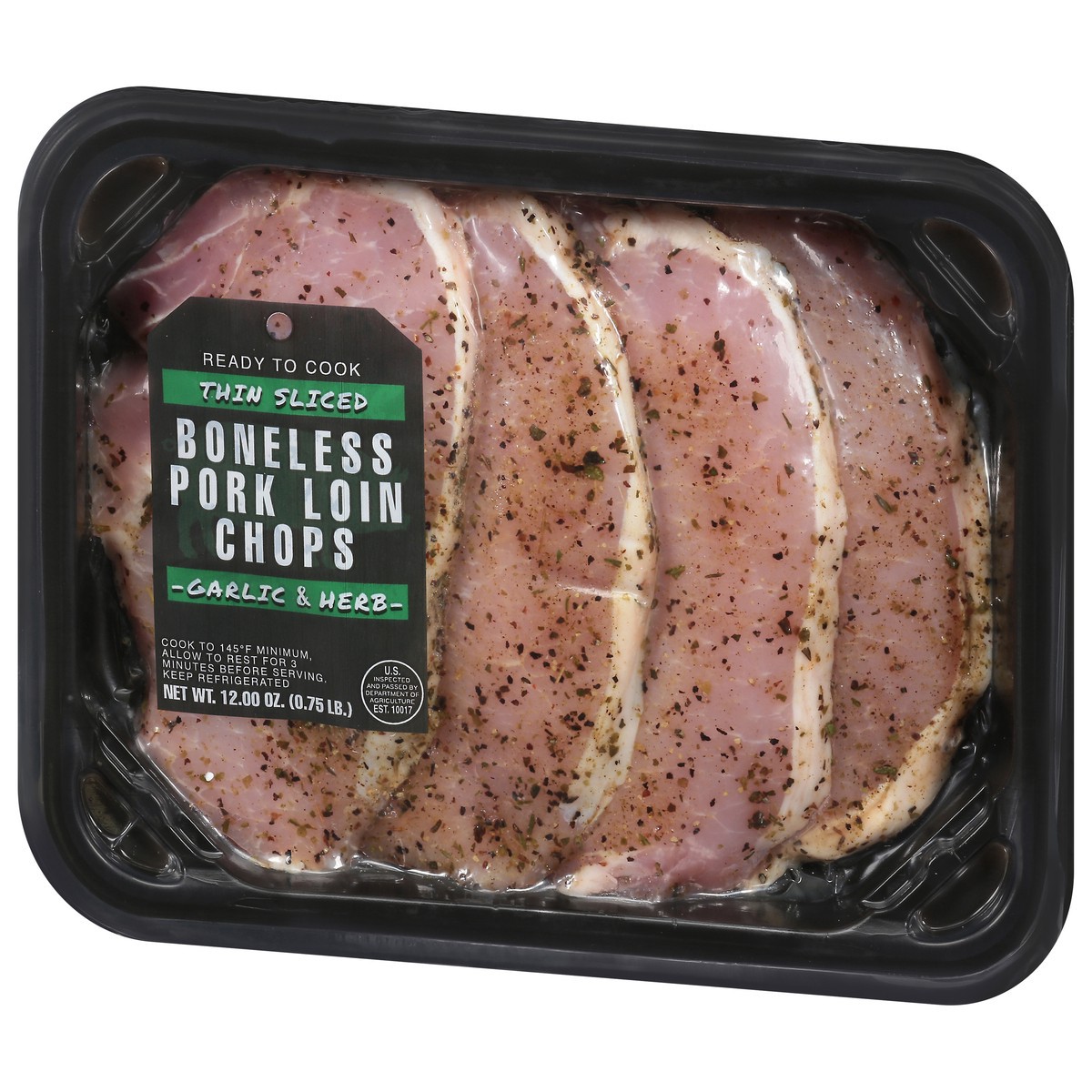 slide 2 of 4, Dierbergs Butcher Shop **Garlic & Herb Pork Chops, 12 oz