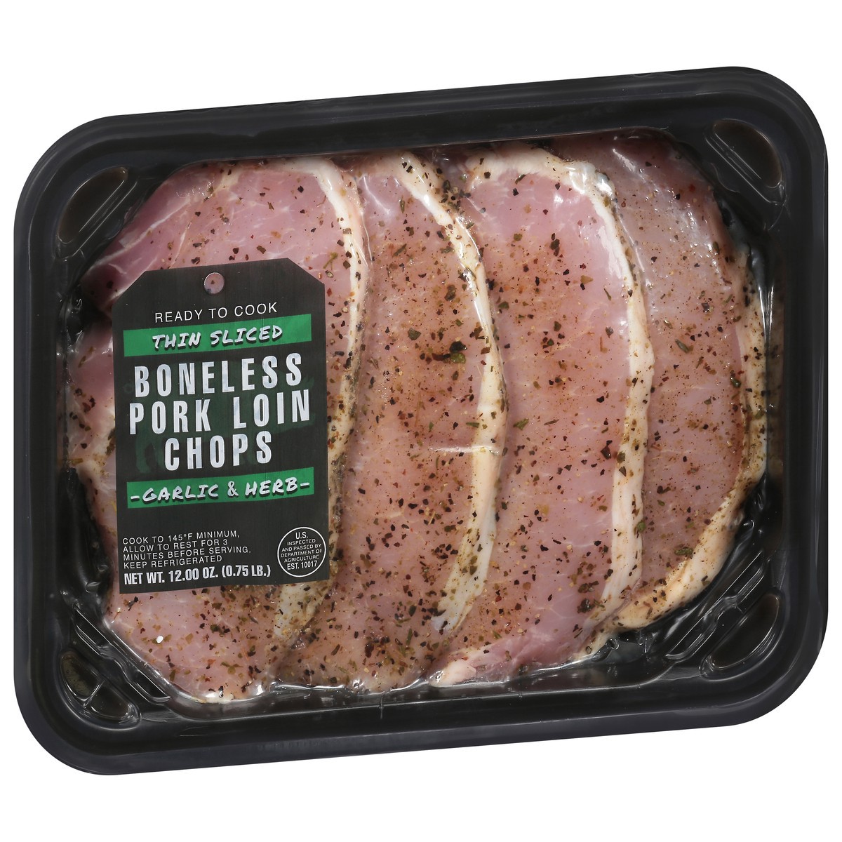 slide 4 of 4, Dierbergs Butcher Shop **Garlic & Herb Pork Chops, 12 oz
