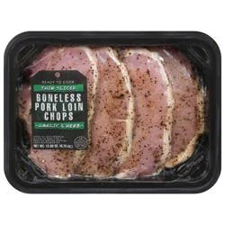 Premier Foods Thin Sliced Boneless Garlic & Herb Pork Loin Chops 12 oz