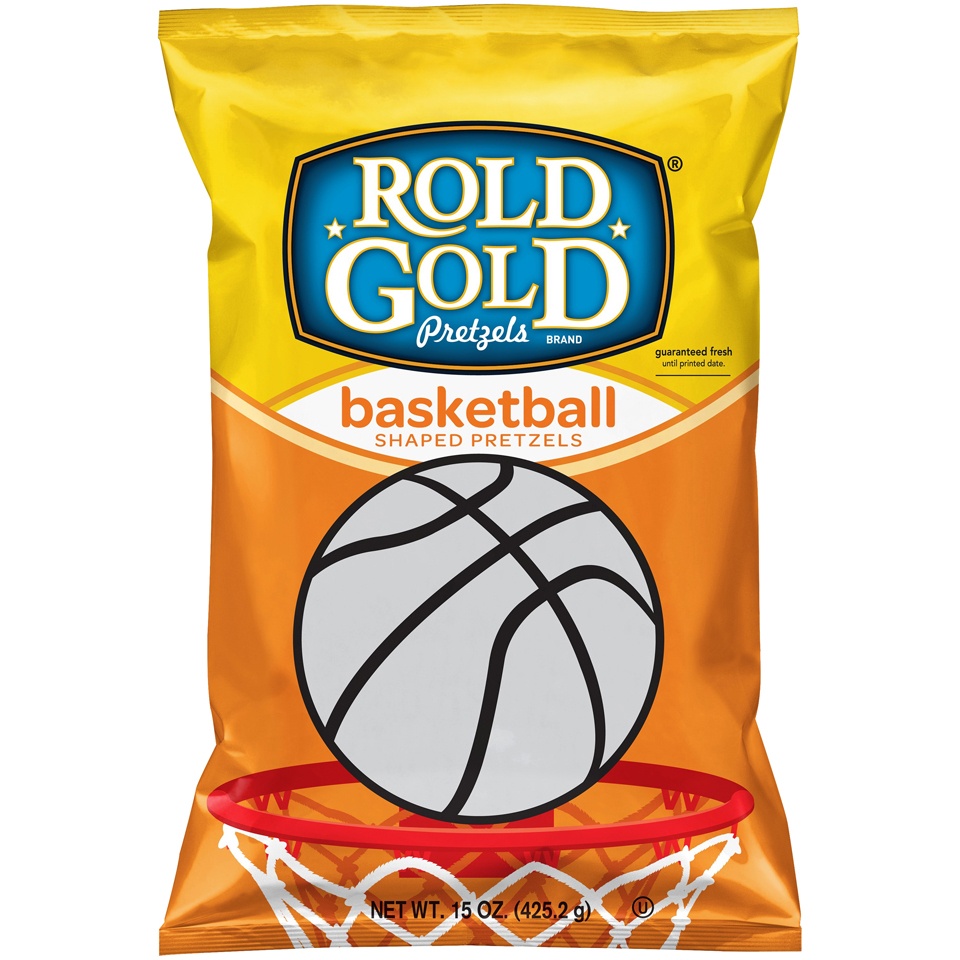 slide 1 of 4, Rold Gold Basketball Shape Pretzels, 15 oz