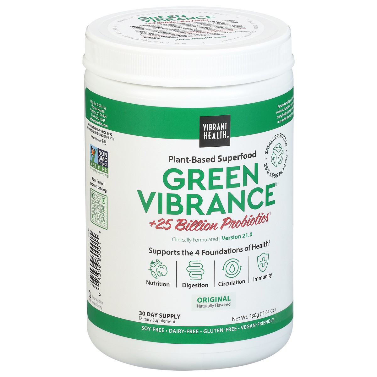 slide 5 of 9, Vibrant Health Green Vibrance Plant-based Superfood Powder, 11.64 oz