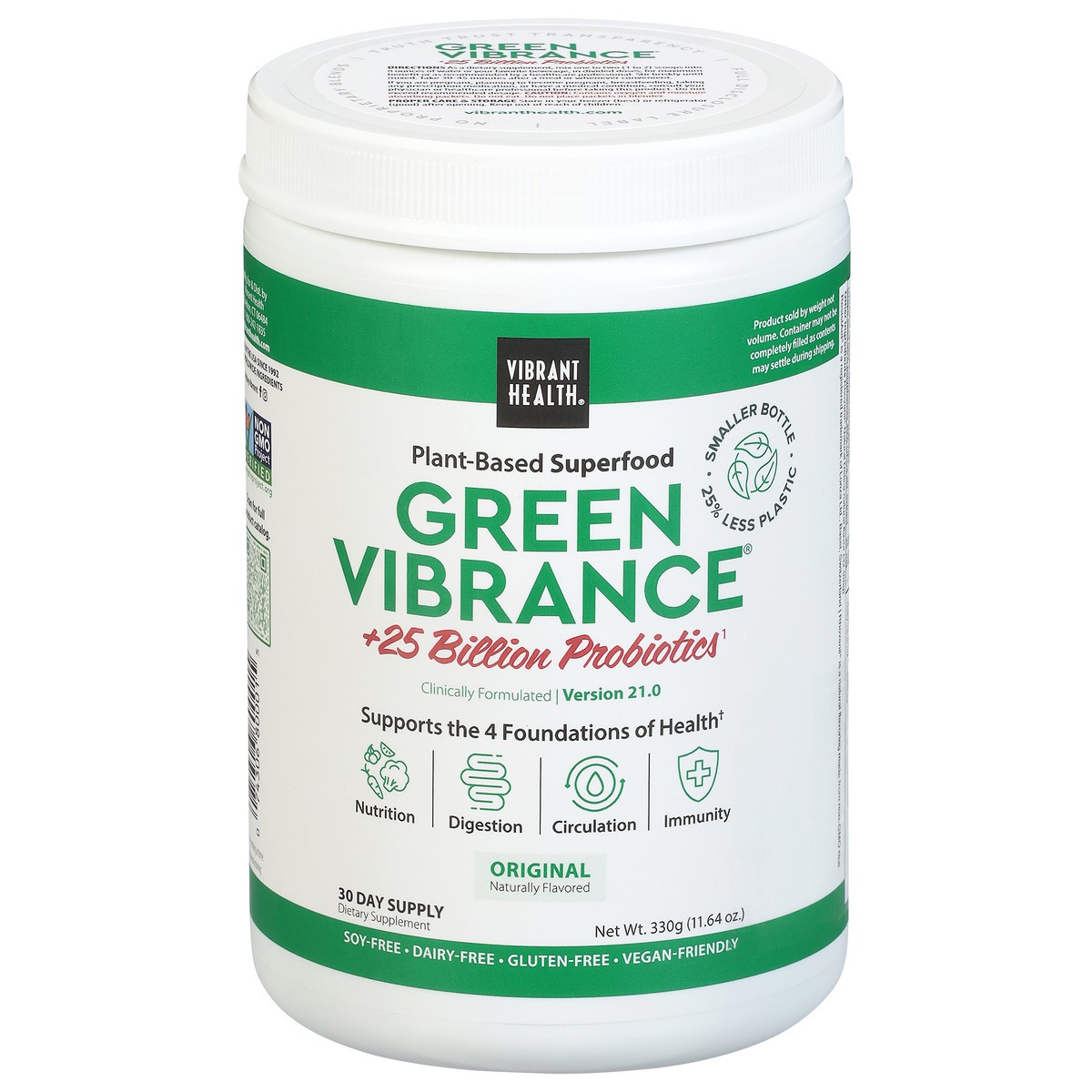 slide 1 of 9, Vibrant Health Green Vibrance Plant-based Superfood Powder, 11.64 oz