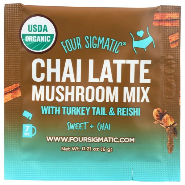 slide 1 of 1, Four Sigmatic Latte Chai Turkey Tail Reishi Packet, 1 ct