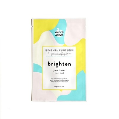 slide 1 of 1, Peach Slices Brighten Sheet Mask Facial Treatment, 0.84 fl oz