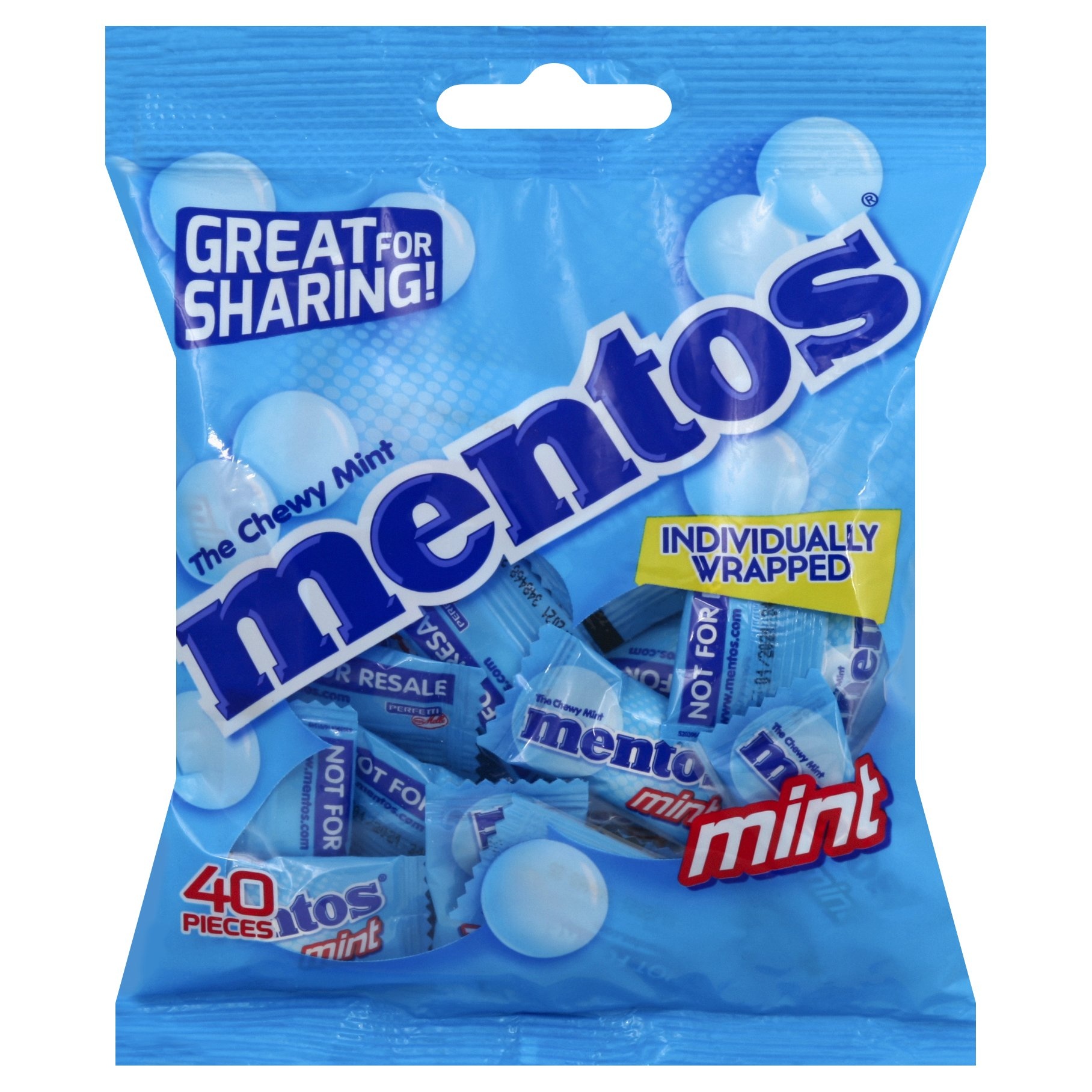 slide 1 of 1, Mentos Individual Wrap Bag Mint, 40 ct